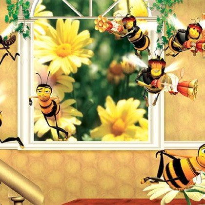 Фотошпалери звичайний папір Бджола 9 листів 146 см х 210 см