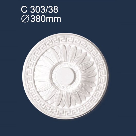 Розетка потолочная круглая диаметр 38 см (200-С303/38), Белый