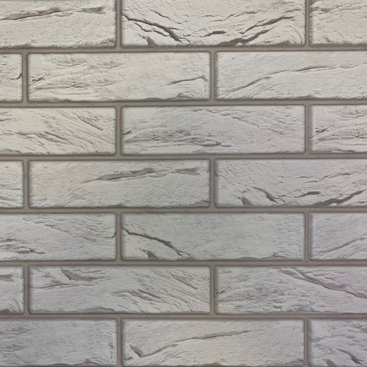 Панель стінова декоративна пластикова цегла ПВХ "Лофт білий" 983 мм х 498 мм, Білий, Білий
