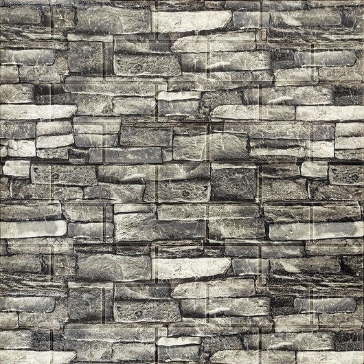 Панель стеновая самоклеящаяся декоративная 3D под кирпич серый песчаник 700х770х5мм, серый