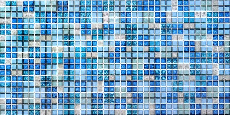 Панель стеновая декоративная пластиковая мозаика "Блик синий" 956 мм х 480 мм, Синий, Синий