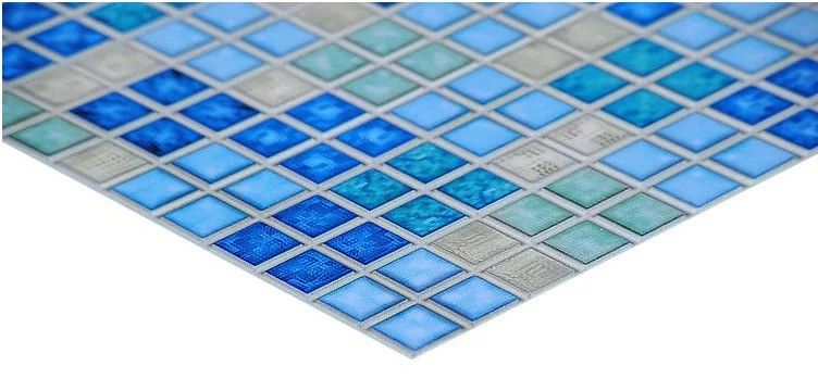 Панель стінова декоративна пластикова мозаїка "Блик синій" 956 мм х 480 мм, Синий, Синій