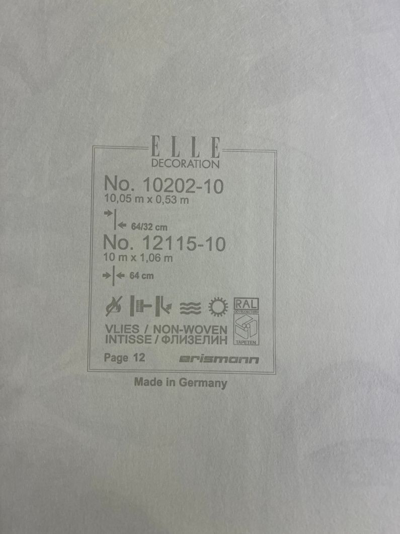 Шпалери вінілові на флізеліновій основі Erismann Elle Decoration сірий 1,06 х 10,05м (12115-10)
