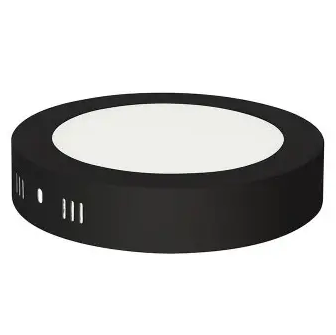 Світильник накладний LED 18W 6400K 1300Lm 100-265V d-210mm чорний круг 016-025-0018-050, Черный, Чорний