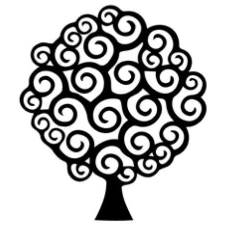 Панно картина из дерева декор на стену Дерево черная 0,50 х 0,54м (301-Mpn61)