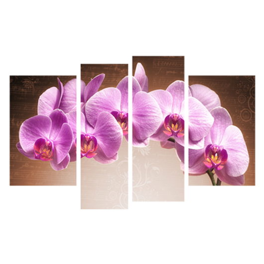 Картина модульна 4 частини Орхідея 80 х 120 см