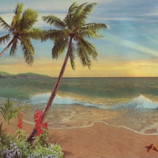 Фотошпалери звичайний папір Тропічний Рай 16 аркушів 194 см х 268 см