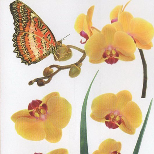 Наклейка декоративная АртДекор №16 Желтая орхидея