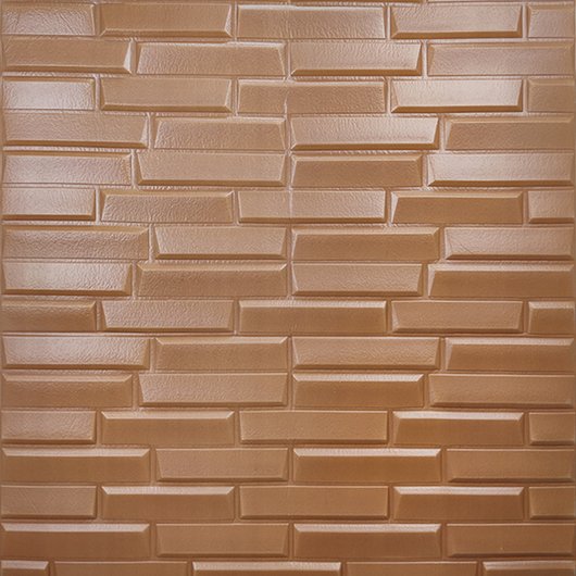 Панель стеновая самоклеющаяся декоративная 3D коричневая кладка 700х770х8мм, Коричневый