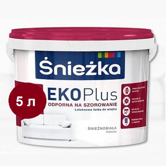 Краска латексная матовая Sniezka Eko Plus 5л