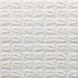 Панель стінова самоклеюча декоративна 3D під цеглу білий 700х770х7мм, Білий