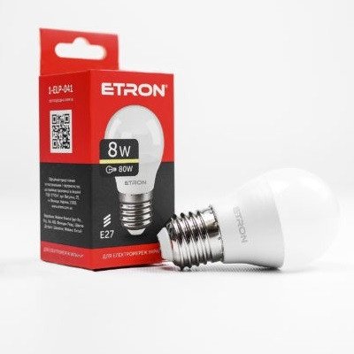 Світлодіодна лампа LED лампа ETRON Light Power 1-ELP-047 G45 8W 3000K 220V E27