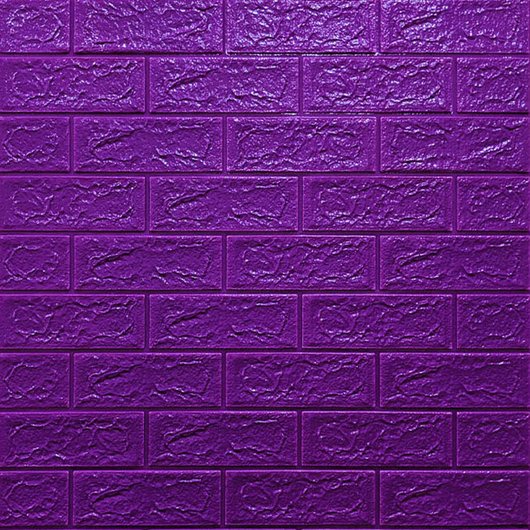 Панель стеновой самоклеящийся декоративный 3D Кирпич Фиолетовый 700х770х5мм, Фиолетовый