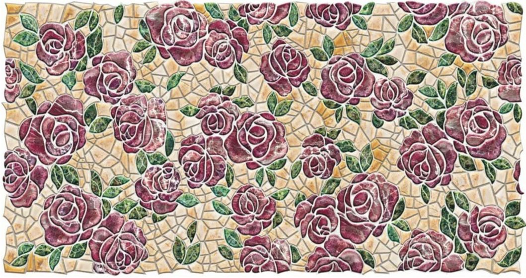 Панель стеновая декоративная пластиковая ПВХ "Каменная роза" 962 мм х 484 мм, Бежевый, Бежевый