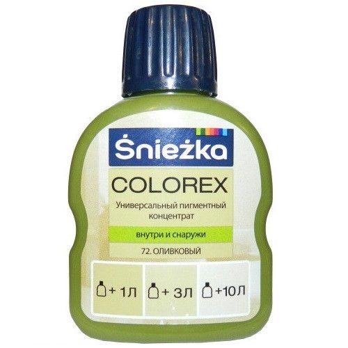 Универсальный пигментный концентрат Colorex Sniezka 72 оливковый 100 мл, Оливковый, Оливковый