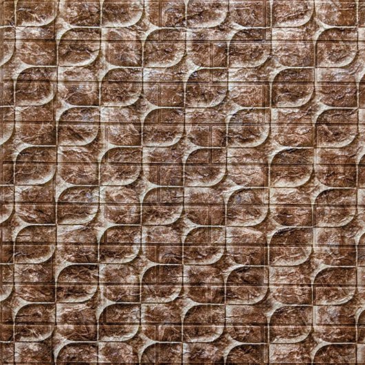 Панель стеновая самоклеящаяся декоративная 3D под Чешую 700х770х5мм, Коричневый