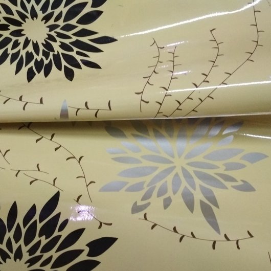 Самоклейка декоративная Hongda Хризантемы бежевый глянец 0,675 х 1м, Бежевый, Бежевый