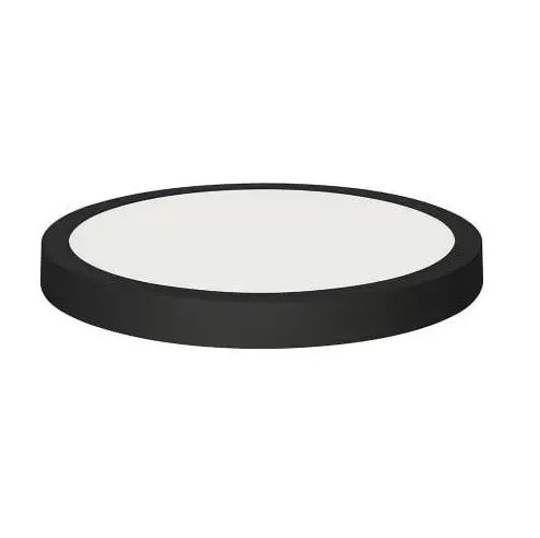 Світлодіодний світильник накладний чорний круг LED CAROLINE-28 6400К 1960lm 100-265v d-287мм, Черный, Чорний