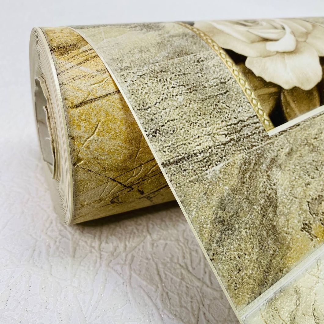 Шпалери вінілові на паперовій основі супер-мийка Слов'янські шпалери Expromt В49,4 Подарунок жовтий 0,53 х 10,05м (5718-05)