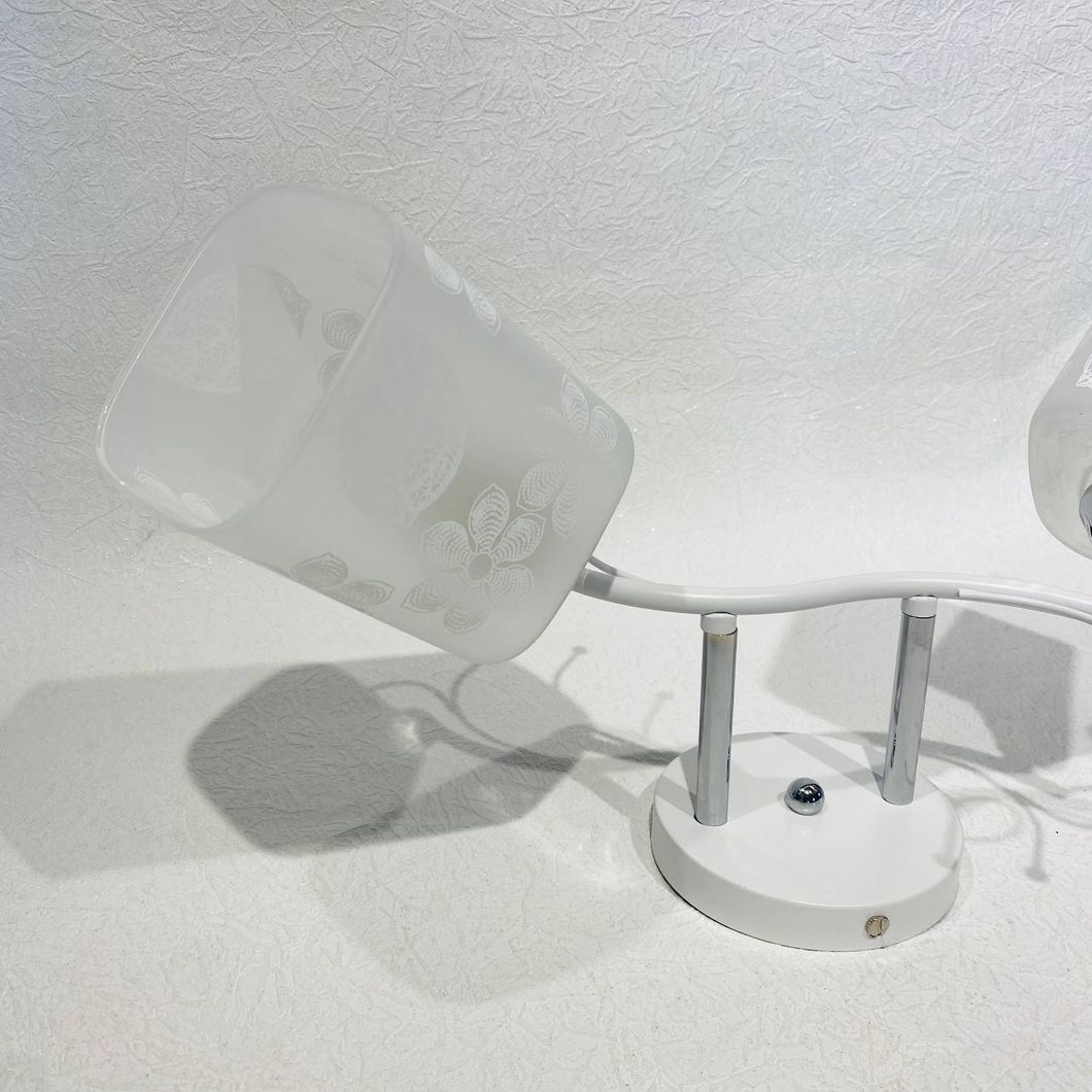 Люстра 2 лампи, біла у вітальню, спальню скло в класичному стилі (XA1383B/2), Білий, Білий