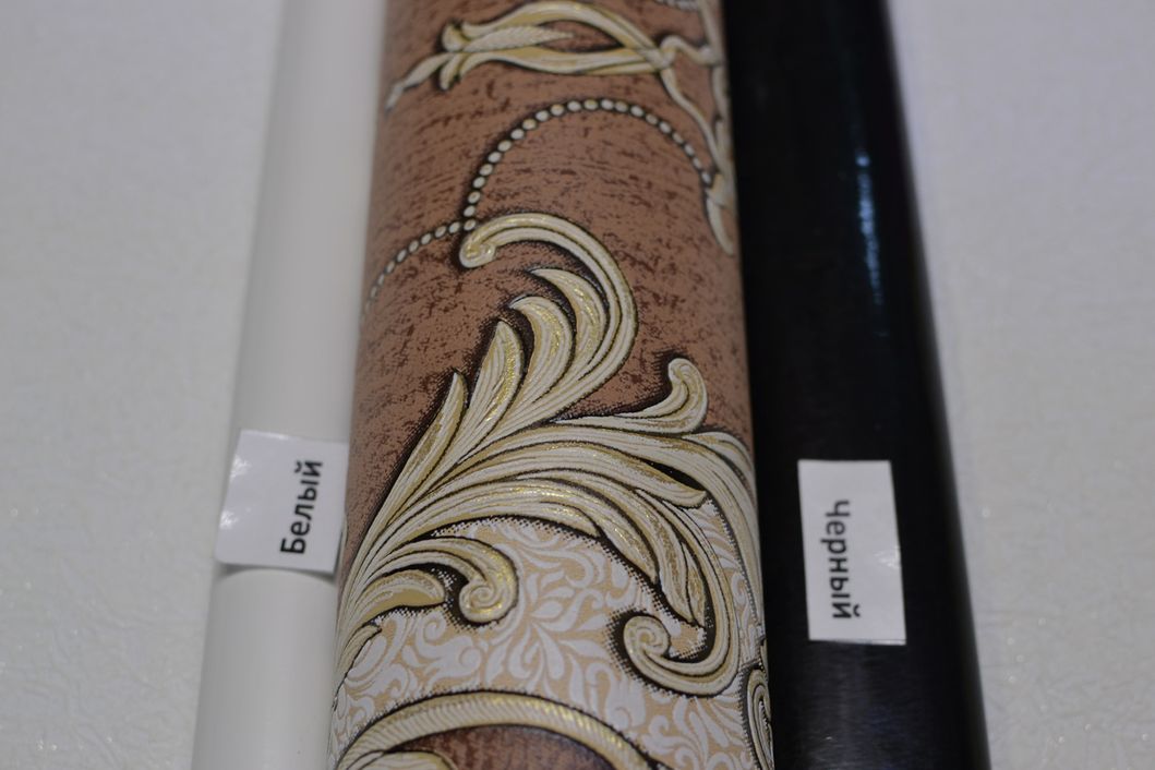 Обои виниловые на бумажной основе Vinil BKV Измир Декор коричневый 0,53 х 10,05м (6-1117)