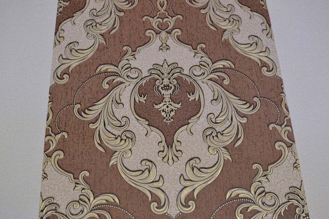 Шпалери вінілові на паперовій основі Vinil BKV Ізмір Декор коричневий 0,53 х 10,05м (6-1117)