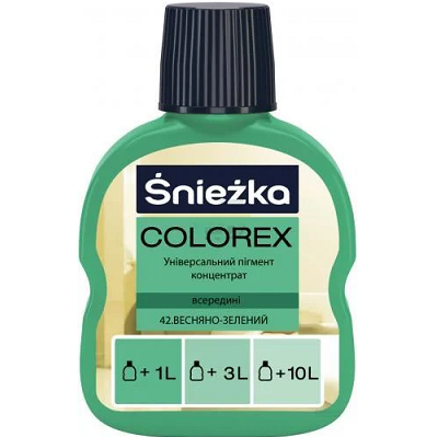 Універсальний пігментний концентрат Sniezka Colorex 42 зелений весняний 100 мл, Зелений, Зелений