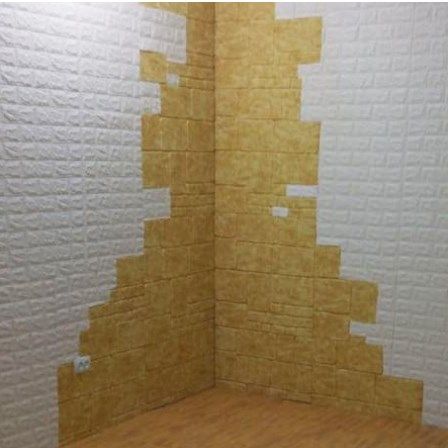 Панель стеновая самоклеящаяся декоративная 3D камень желтый мрамор 700х700х7мм, Жёлтый