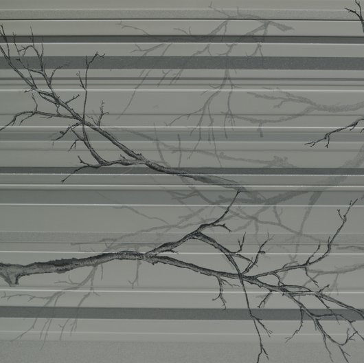 Панель стеновая декоративная пластиковая ПВХ "Ветка серая" 957 мм х 480 мм (303вс), серый