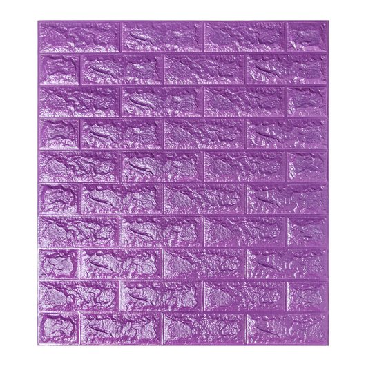 Панель стінова самоклеюча декоративна 3D під цеглу Фіолетовий 700х770х7мм, Фиолетовый