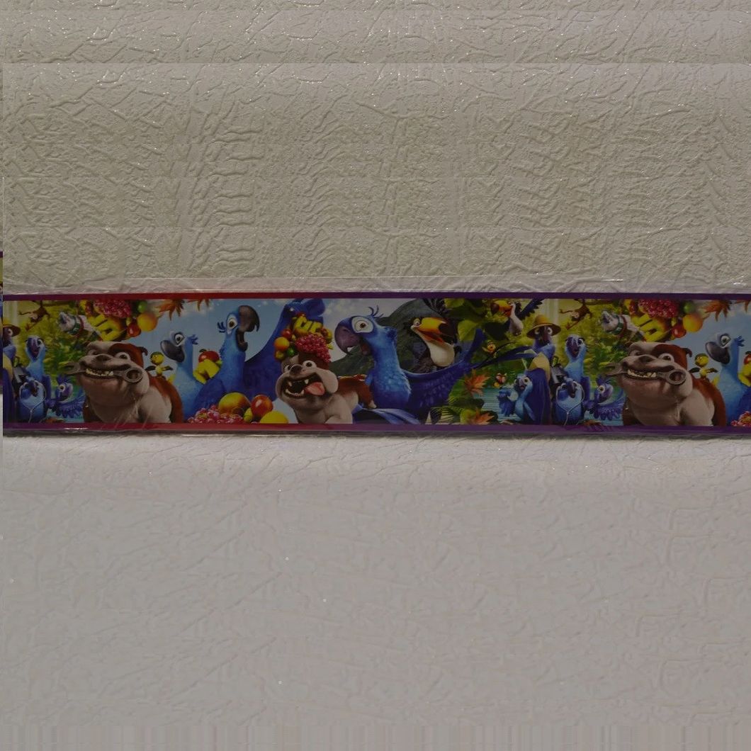 Бордюри для шпалер дитячі Ріо папуги ширина 5.5 см, Разные цвета, Різні кольора