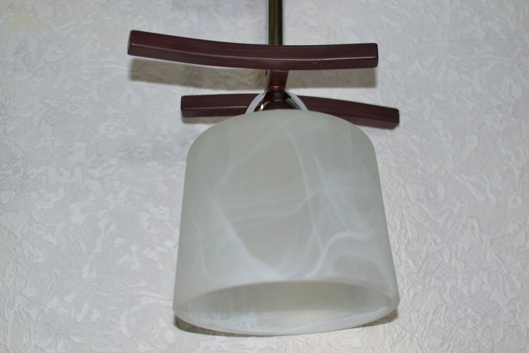 Люстра коричневая дымчатый матовый плафон 1 лампа кухня коридор, Коричневый, Белый