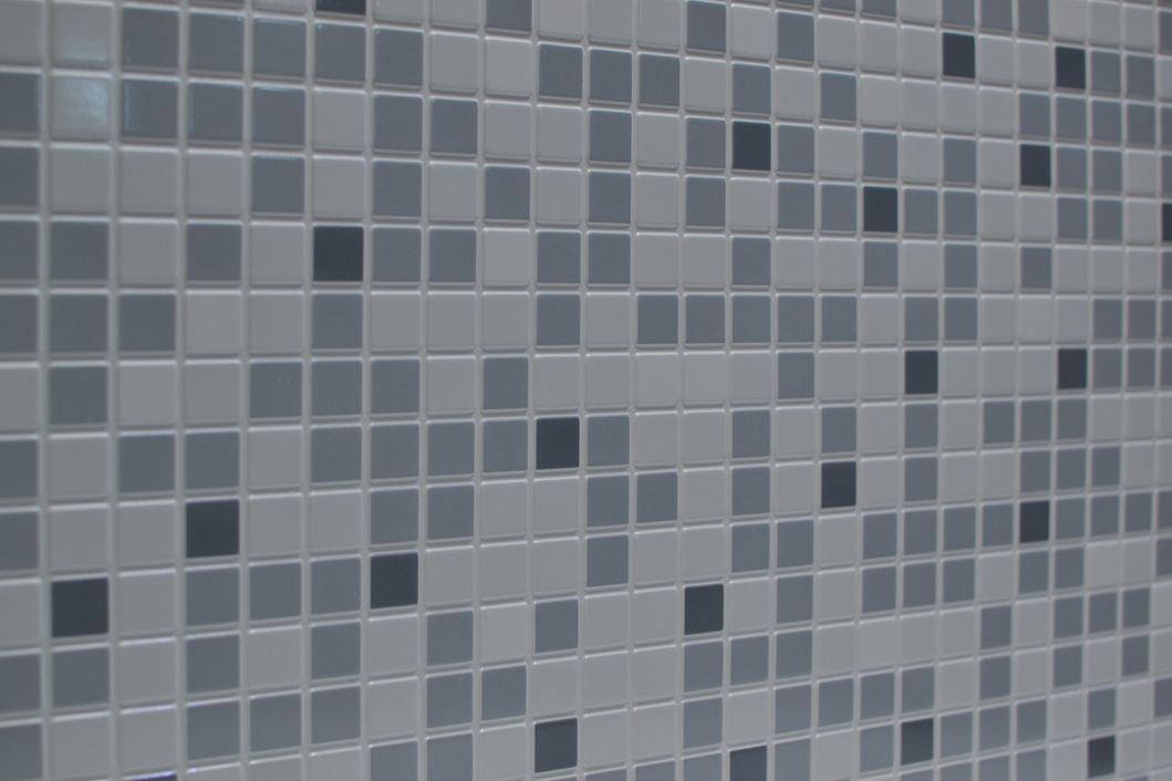 Панель стінова декоративна пластикова мозаїка ПВХ "Мікс Сірий" 956 мм х 480 мм, серый, Сірий
