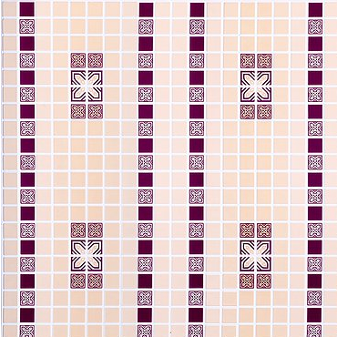 Панель стінова декоративна пластикова мозаїка ПВХ "Орнамент Бордовий" 956 мм х 480 мм, Бордовый, Бордовий
