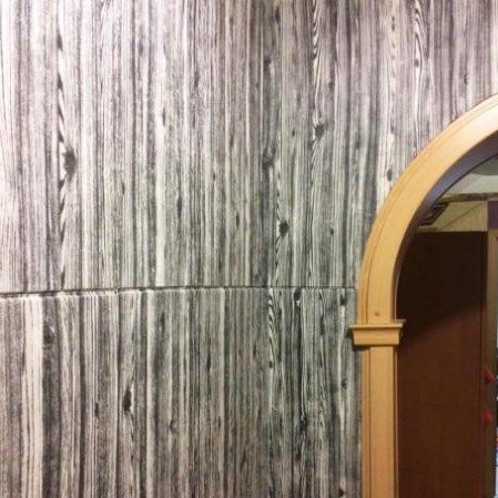 Панель стеновая самоклеящаяся декоративная 3D под дерево Зебра 700х700х6мм, серый