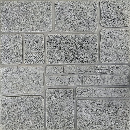 Панель стеновая самоклеящаяся декоративная 3D под камень 700х700х8мм, серый