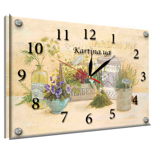 Часы-картина под стеклом Полевые цветы 30 см х 40 см