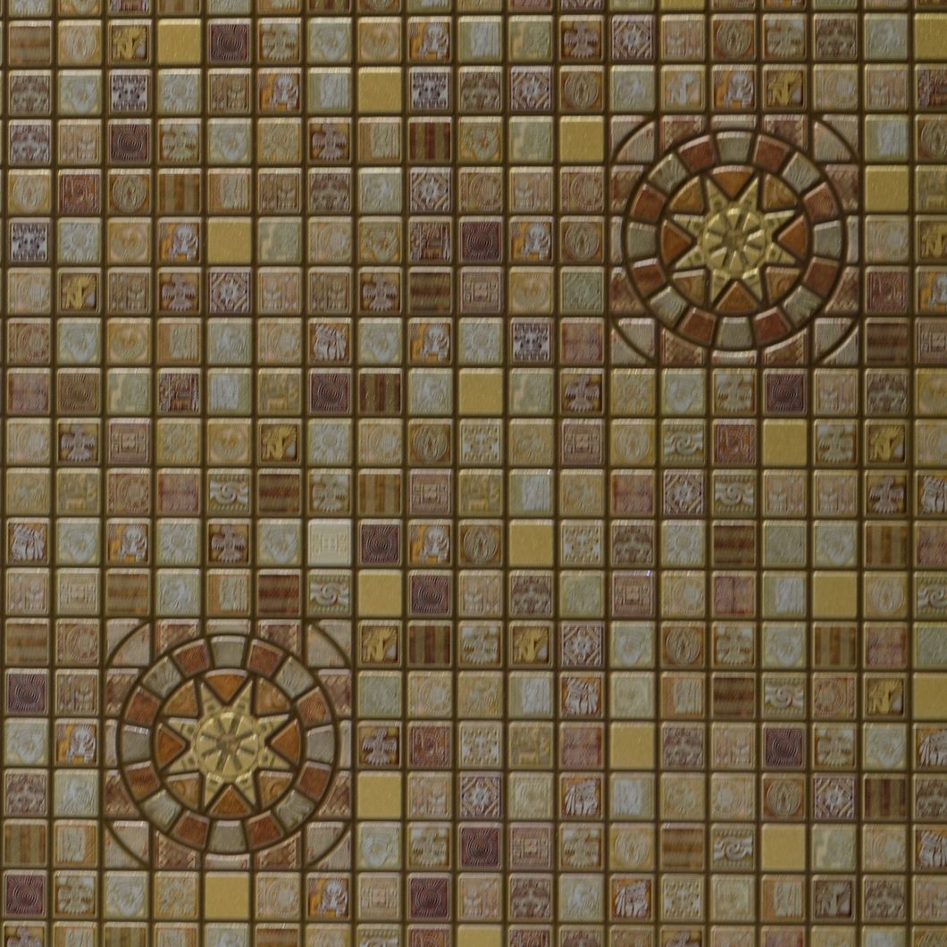 Панель стеновая декоративная пластиковая мозаика ПВХ "Медальон Коричневый " 956 мм х 480 мм, Коричневый, Коричневый