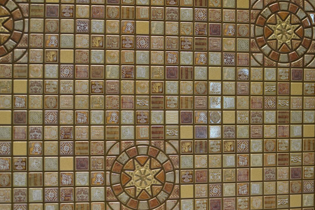 Панель стінова декоративна пластикова мозаїка ПВХ "Медальйон Коричневий" 956 мм х 480 мм, Коричневий, Коричневий