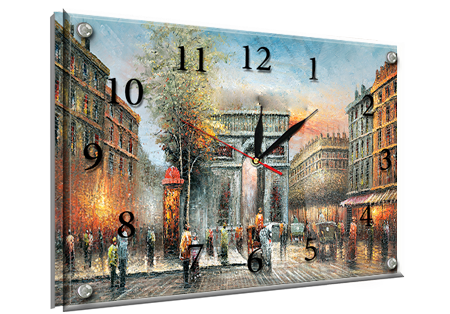 Годинник-картина під склом Місто 30 см x 40 см