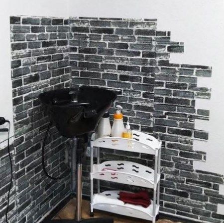 Панель стеновая самоклеящаяся декоративная 3D под кирпич серый Екатеринославский 700х770х5мм, серый