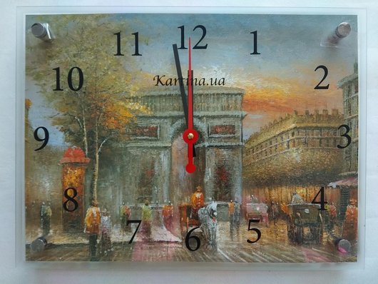 Годинник-картина під склом Місто 30 см x 40 см