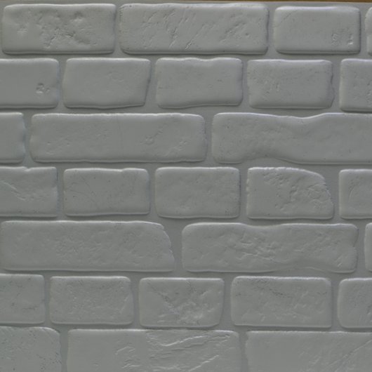 Панель стеновая декоративная пластиковая кирпич ПВХ "Ретро белый " 951 мм х 495 мм (229рб), Белый