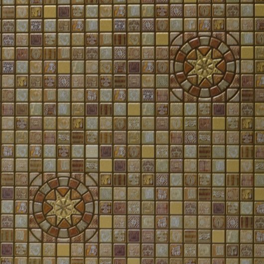 Панель стеновая декоративная пластиковая мозаика ПВХ "Медальон Коричневый " 956 мм х 480 мм (33К), Коричневый