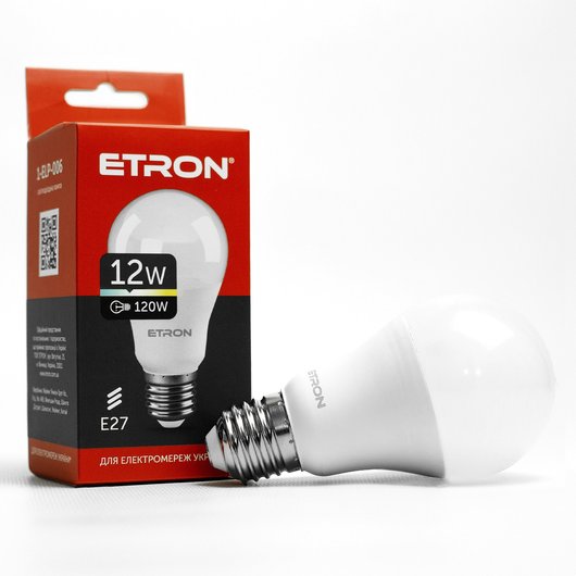 Світлодіодна лампа LED лампа ETRON Power Light 1-ELP-006 A60 12W 4200K E27