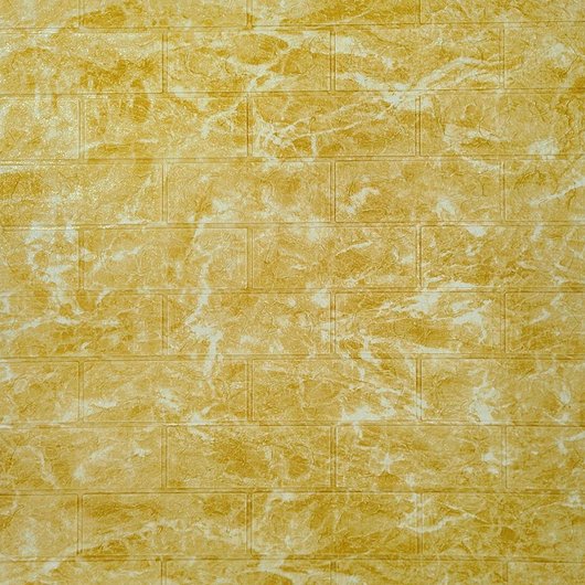 Панель стеновая самоклеящаяся декоративная 3D под кирпич DEEP Yellow 700х770х5мм, Жёлтый