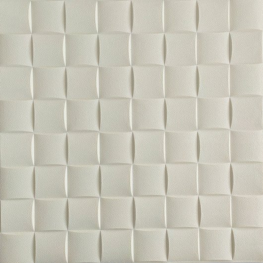 Панель стінова самоклеюча декоративна 3D плетіння 700х700х8мм, Білий