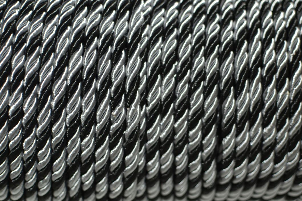 Шнур декоративный кант для натяжных потолков Серо-черный серый 0,010 х 1м (100-05010), серый