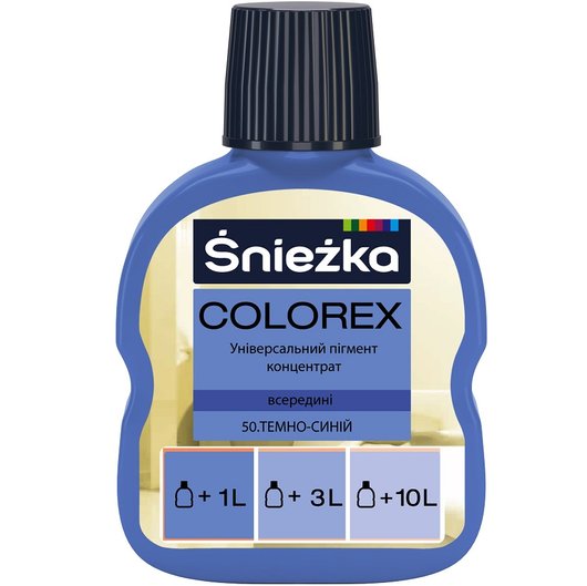 Універсальний пігментний концентрат Sniezka Colorex 50 темно-синій 100 мл, Синій