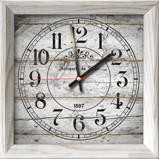 Годинник-картина без скла дерев'яна рамка 28 см х 28 см